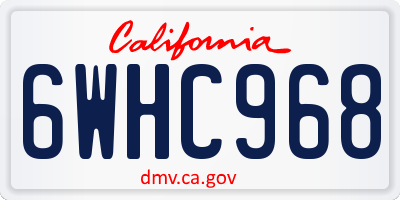 CA license plate 6WHC968