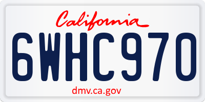 CA license plate 6WHC970