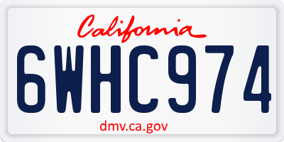 CA license plate 6WHC974