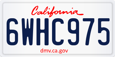 CA license plate 6WHC975