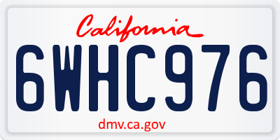 CA license plate 6WHC976