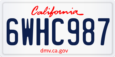 CA license plate 6WHC987