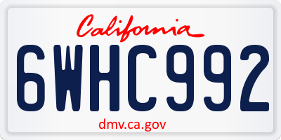 CA license plate 6WHC992