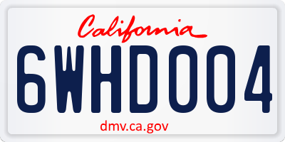 CA license plate 6WHD004