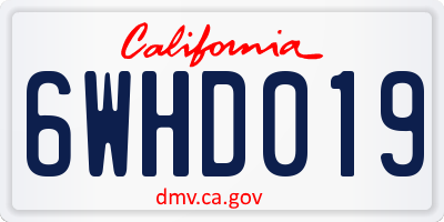 CA license plate 6WHD019