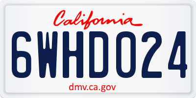 CA license plate 6WHD024