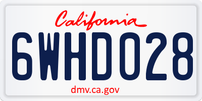 CA license plate 6WHD028