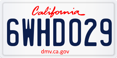 CA license plate 6WHD029