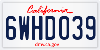 CA license plate 6WHD039