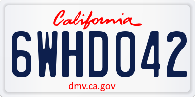 CA license plate 6WHD042