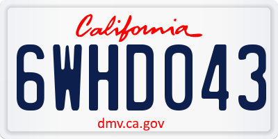 CA license plate 6WHD043
