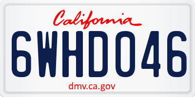 CA license plate 6WHD046