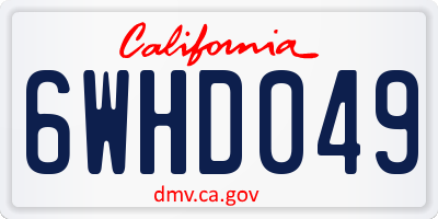 CA license plate 6WHD049