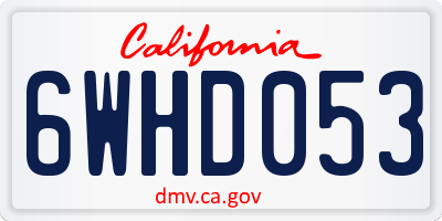 CA license plate 6WHD053