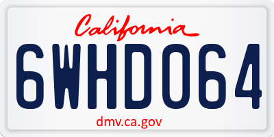 CA license plate 6WHD064