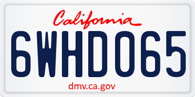 CA license plate 6WHD065
