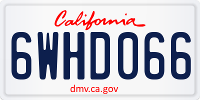 CA license plate 6WHD066