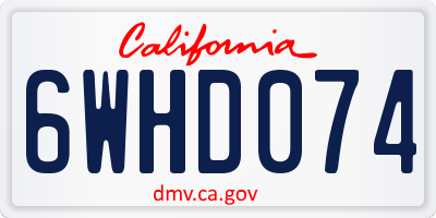 CA license plate 6WHD074
