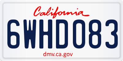 CA license plate 6WHD083