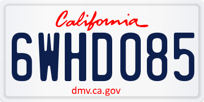 CA license plate 6WHD085