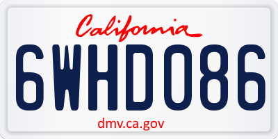 CA license plate 6WHD086