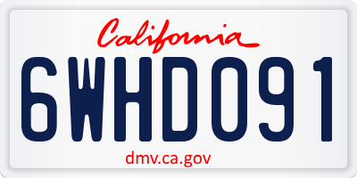 CA license plate 6WHD091