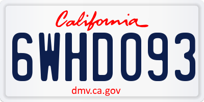 CA license plate 6WHD093