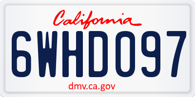CA license plate 6WHD097