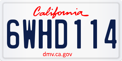 CA license plate 6WHD114