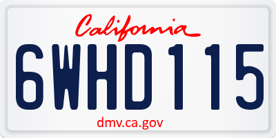 CA license plate 6WHD115