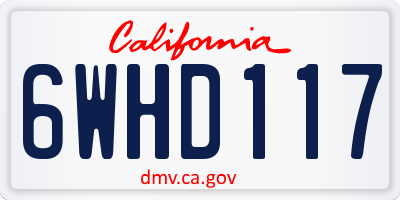 CA license plate 6WHD117