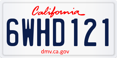 CA license plate 6WHD121