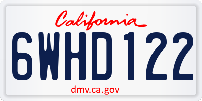 CA license plate 6WHD122
