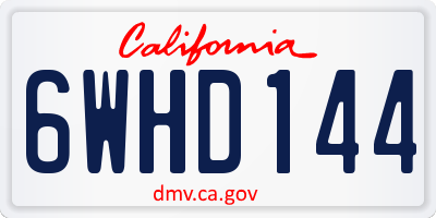 CA license plate 6WHD144