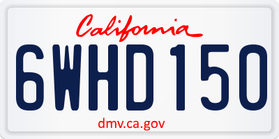 CA license plate 6WHD150