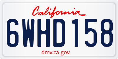 CA license plate 6WHD158