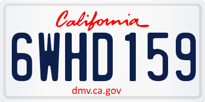 CA license plate 6WHD159