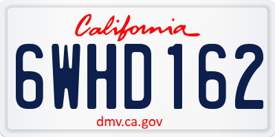 CA license plate 6WHD162