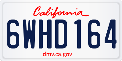 CA license plate 6WHD164