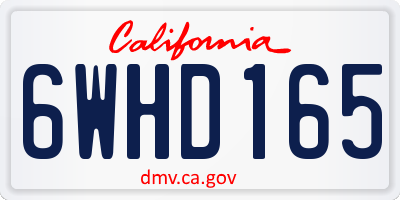 CA license plate 6WHD165