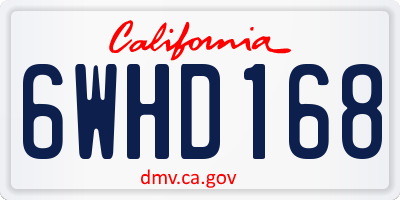 CA license plate 6WHD168