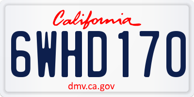 CA license plate 6WHD170