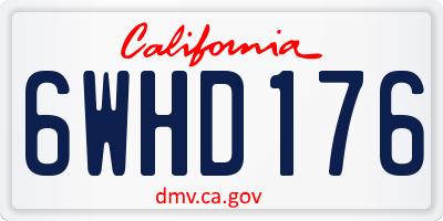 CA license plate 6WHD176