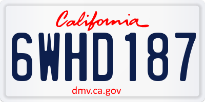 CA license plate 6WHD187