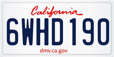 CA license plate 6WHD190