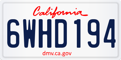 CA license plate 6WHD194