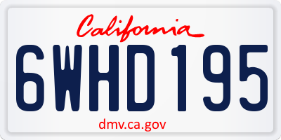 CA license plate 6WHD195