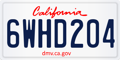CA license plate 6WHD204