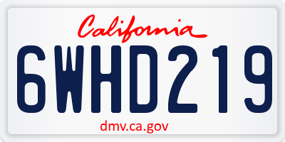 CA license plate 6WHD219