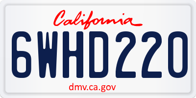 CA license plate 6WHD220